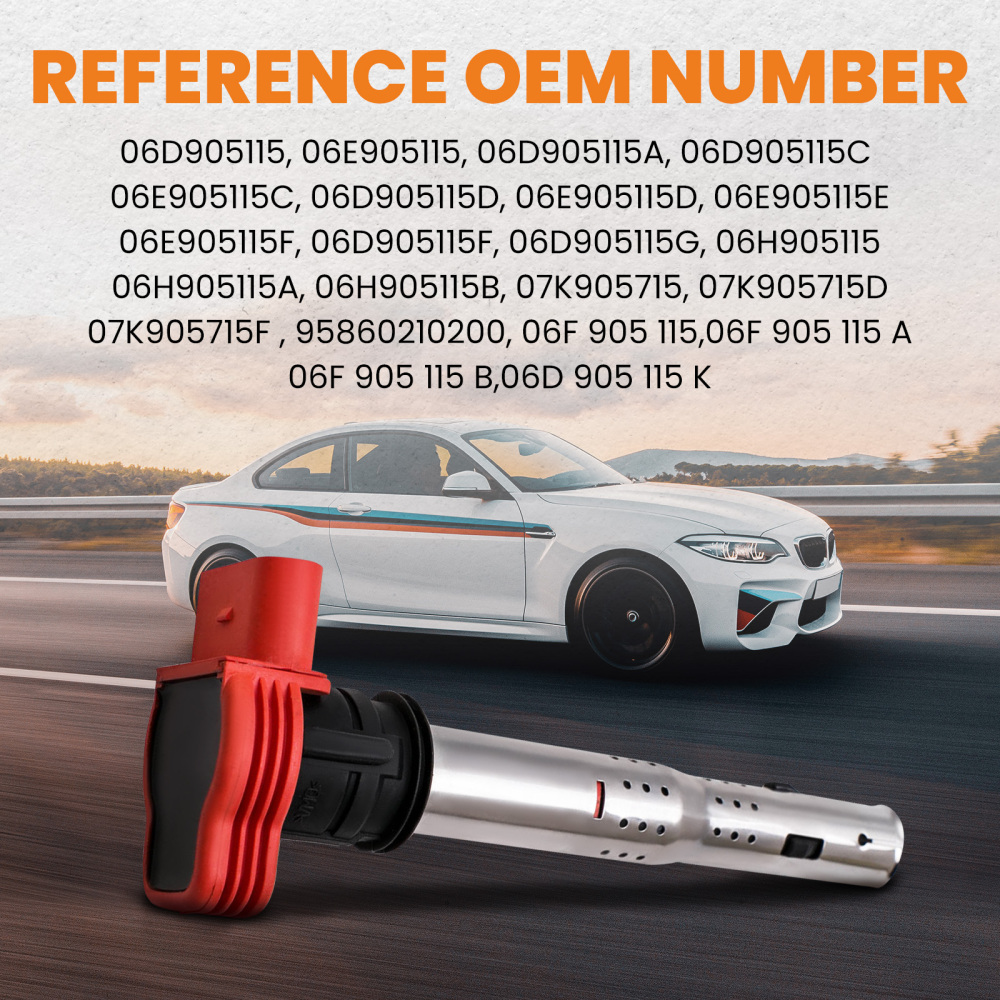 4X compatibile per Audi R8 Rosso Bobina Pack Set 2.0 Tfsi/2.0Tsi A3/Compatibile per Golf 5/Leon 06E905115E