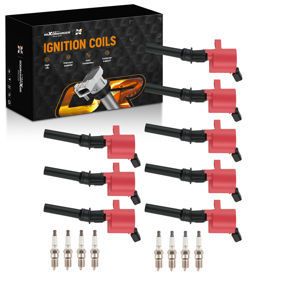 8x Ignition Coil + 8x Spark Plug compatible for Ford Crown Victoria F150 4.6L V8 1998-2008