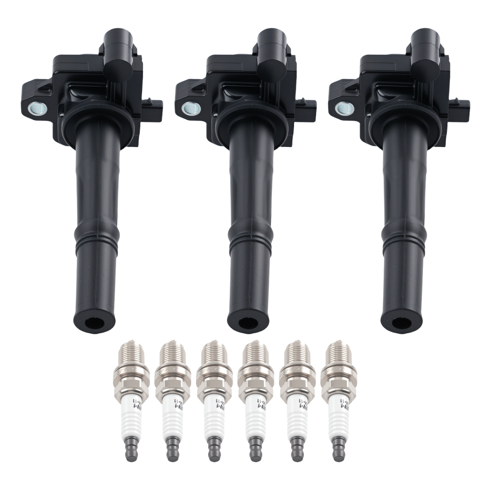 3x Ignition Coil + 6x Spark Plug Set compatible for Toyota 4Runner Tacoma T100 compatible for Tundra 3.4L