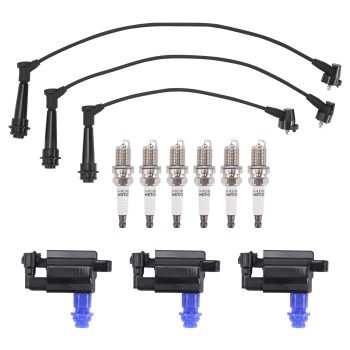 Ignition Coil + Spark Plug + Wire Set compatible for Lexus GS/IS/SC300 3.0L l6 90919-02216