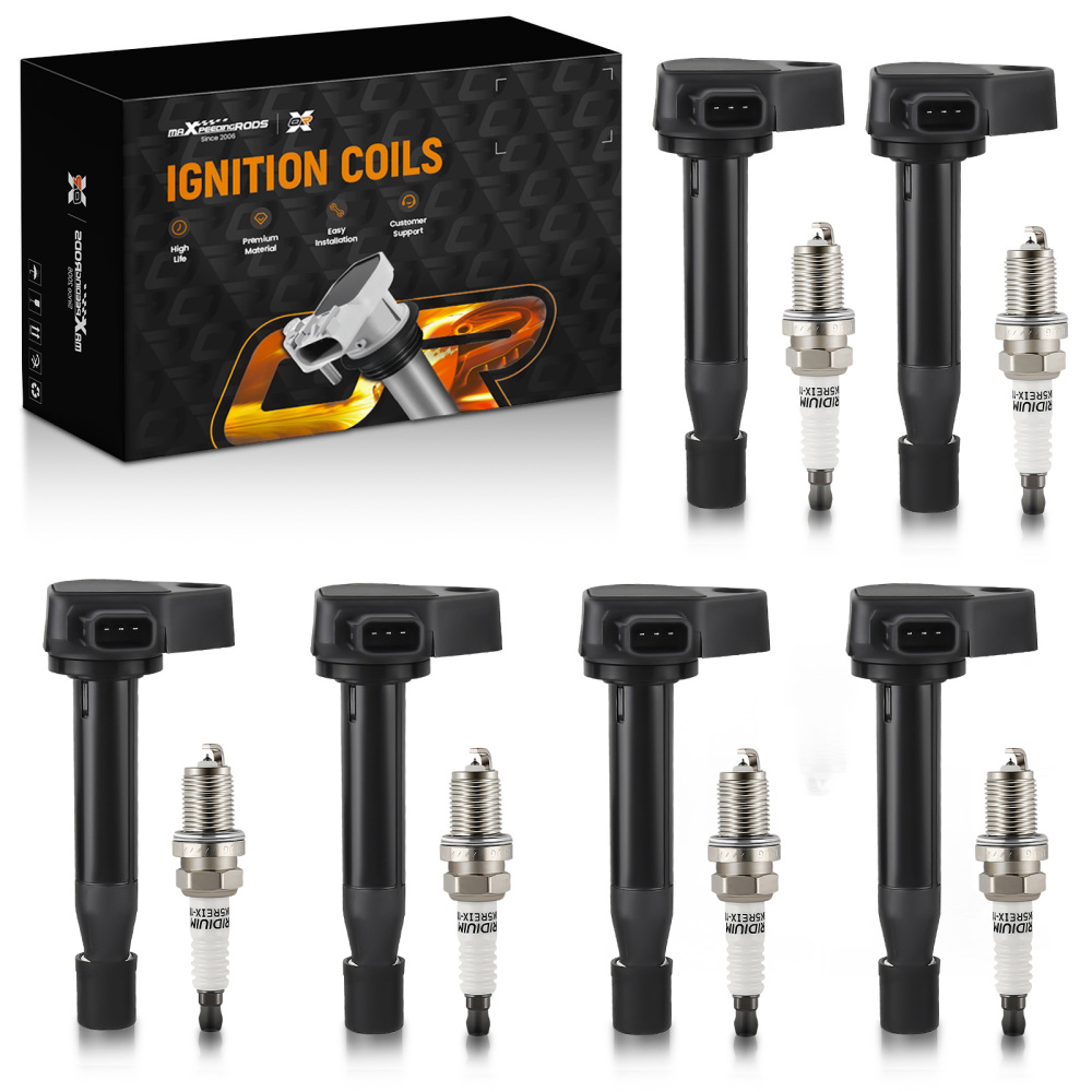 6 Ignition Coil + Spark Plug compatible for Honda Odyssey Accord compatible for Acura CL TL V6 UF242 C1221