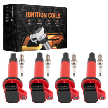 4x Ignition Coil + 4x Spark Plug compatible for Toyota Corolla Matrix 1.8L 2000-2008