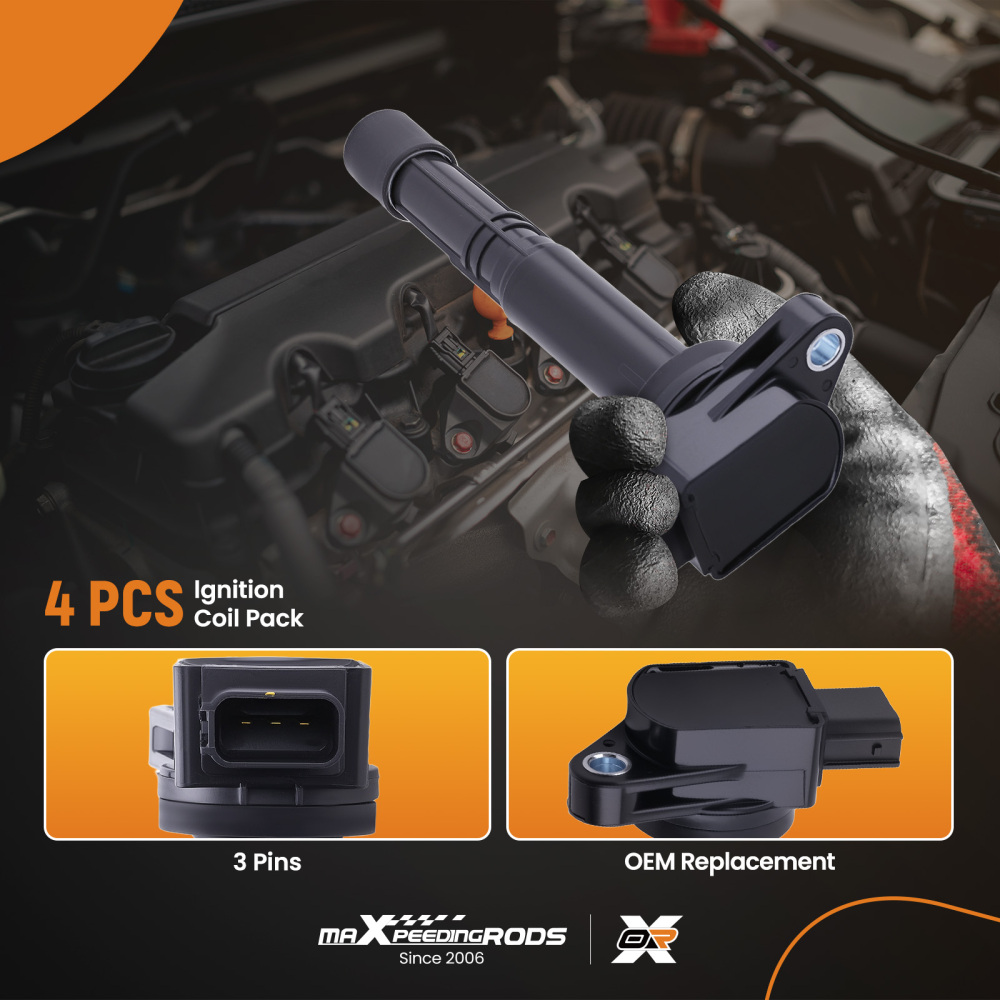 4pcs Ignition Coil compatible for Honda Civic RSX S2000 2.0/2.2L E413 30520PRAA01 2002-2011