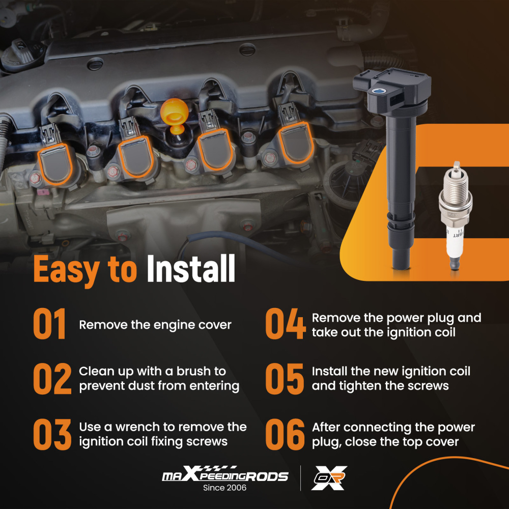 4x Ignition CoilSpark Plug compatible for Toyota 4Runner Tacoma 2.4L 2.7L 00-04 UF323