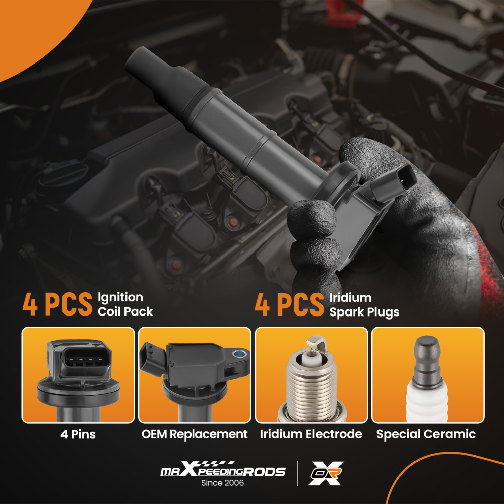 4 Ignition CoilSpark Plug compatible for Toyota Camry RAV4 Highlander Corolla Matrix L4