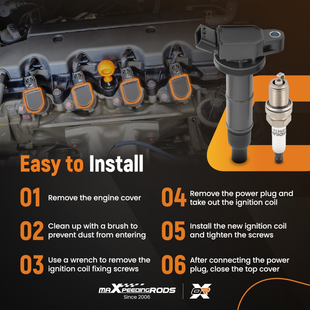 4 Ignition CoilSpark Plug compatible for Toyota Camry RAV4 Highlander Corolla Matrix L4