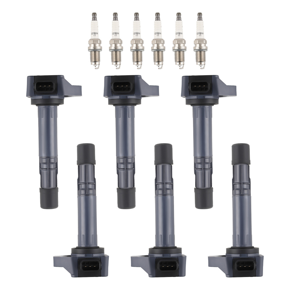 6 Ignition Coils + Spark Plugs compatible for Honda Pilot Ridgeline MDX Vue V6 3.5L UF400