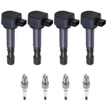 4 Ignition Coils + Spark Plugs compatible for Acura EL compatible for Honda Civic L4 1.7L 2001-2005 UF400