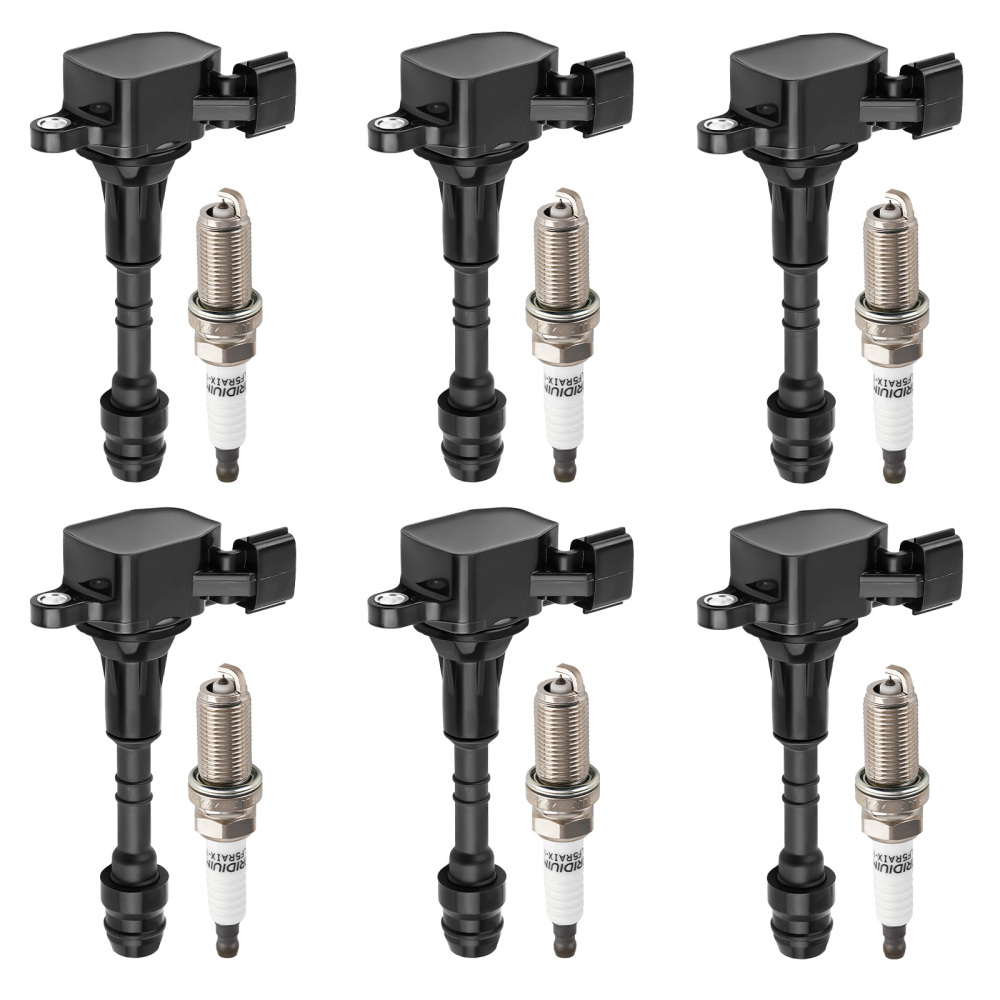 6 Ignition Coils + Spark Plugs compatible for Infiniti FX35 G35 M35 compatible for Nissan 350Z UF401 4469