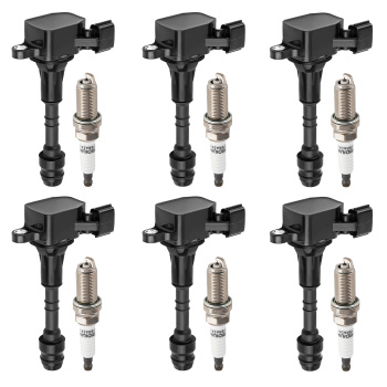 6 Ignition Coils + Spark Plugs compatible for Infiniti FX35 G35 M35 compatible for Nissan 350Z UF401 4469