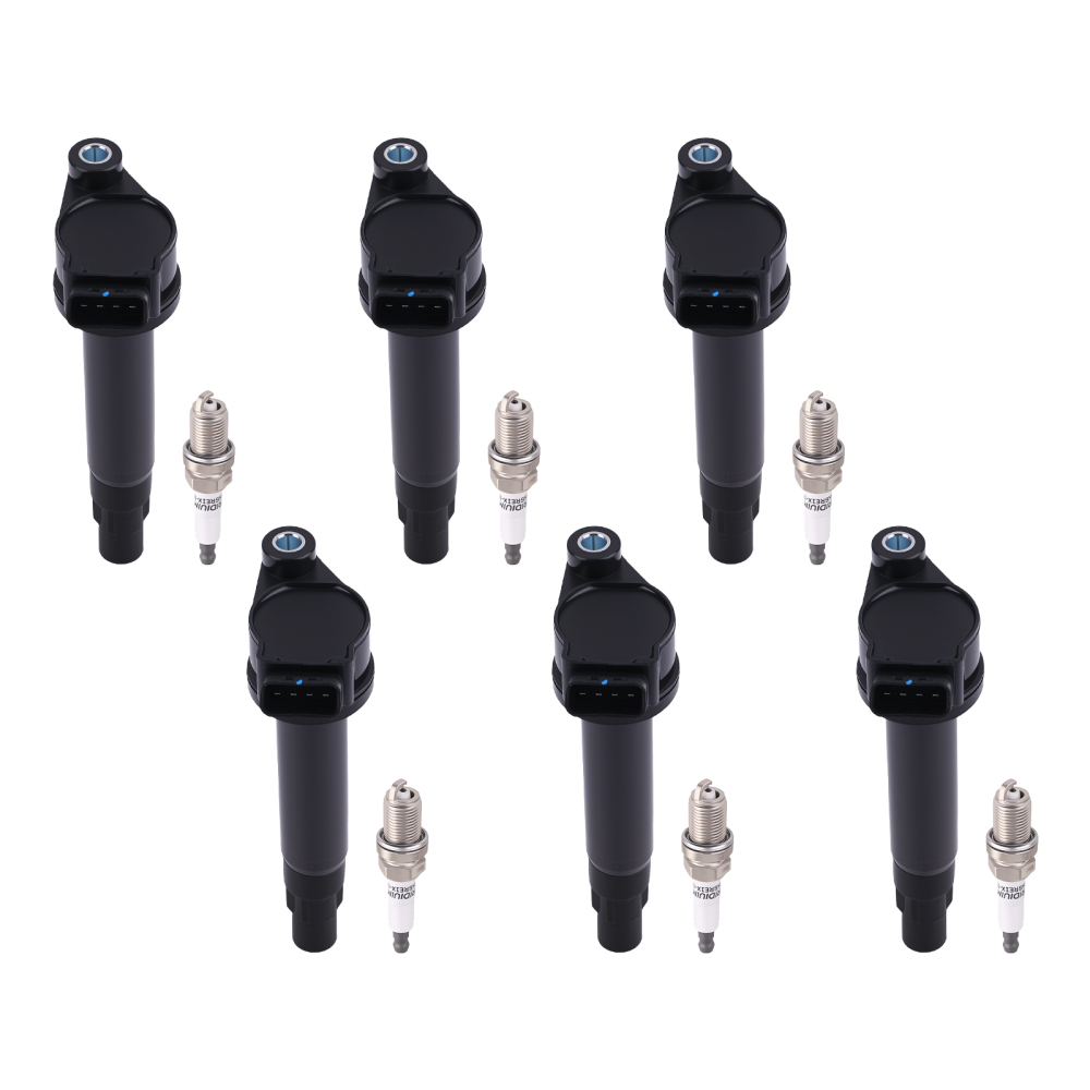 6pcs Ignition Coil + Spark Plugs compatible for Lexus ES330 RX330 compatible for Toyota Camry 3.3L 2004-06