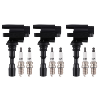 3pcs Ignition Coil + 6pcs Spark Plugs compatible for Kia Sedona V6 3.5L 2002-2005 UF432