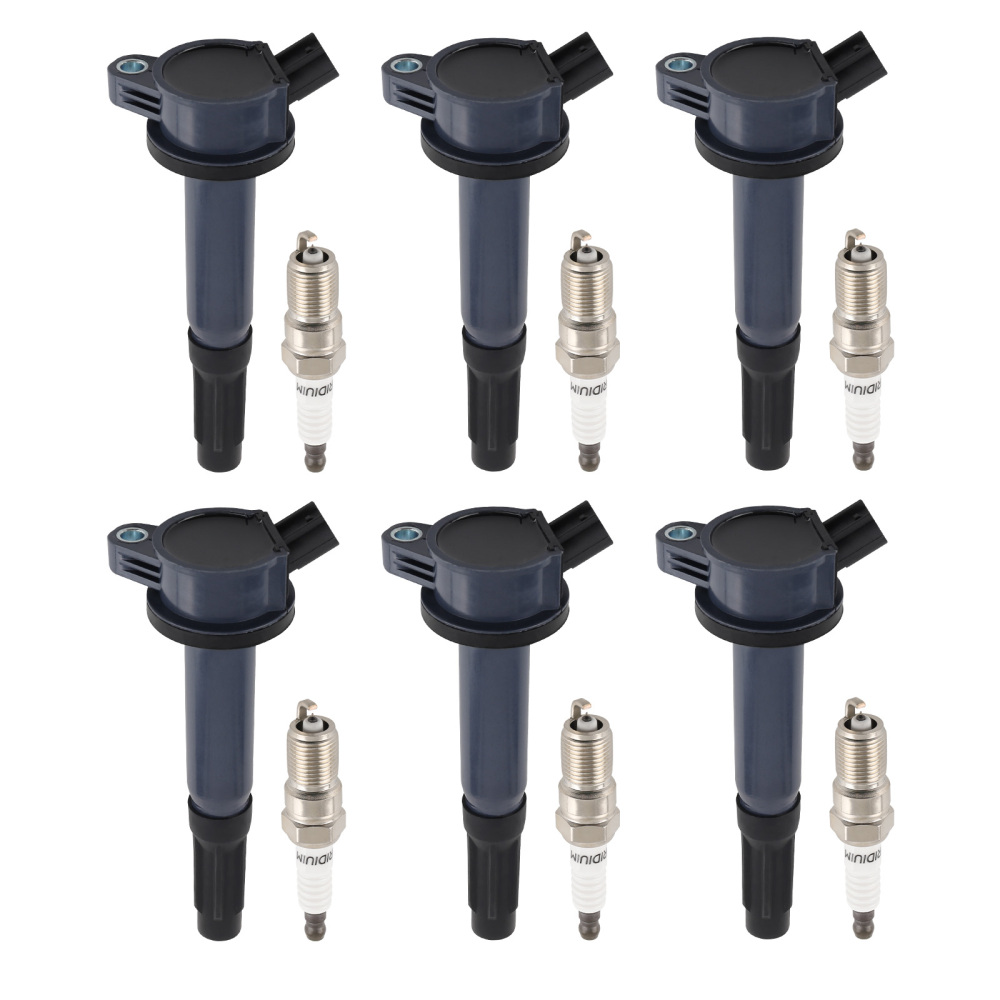 6 Ignition Coil + Spark Plug compatible for Ford Escape Fusion compatible for Lincoln Zephyr compatible for Mercury UF486