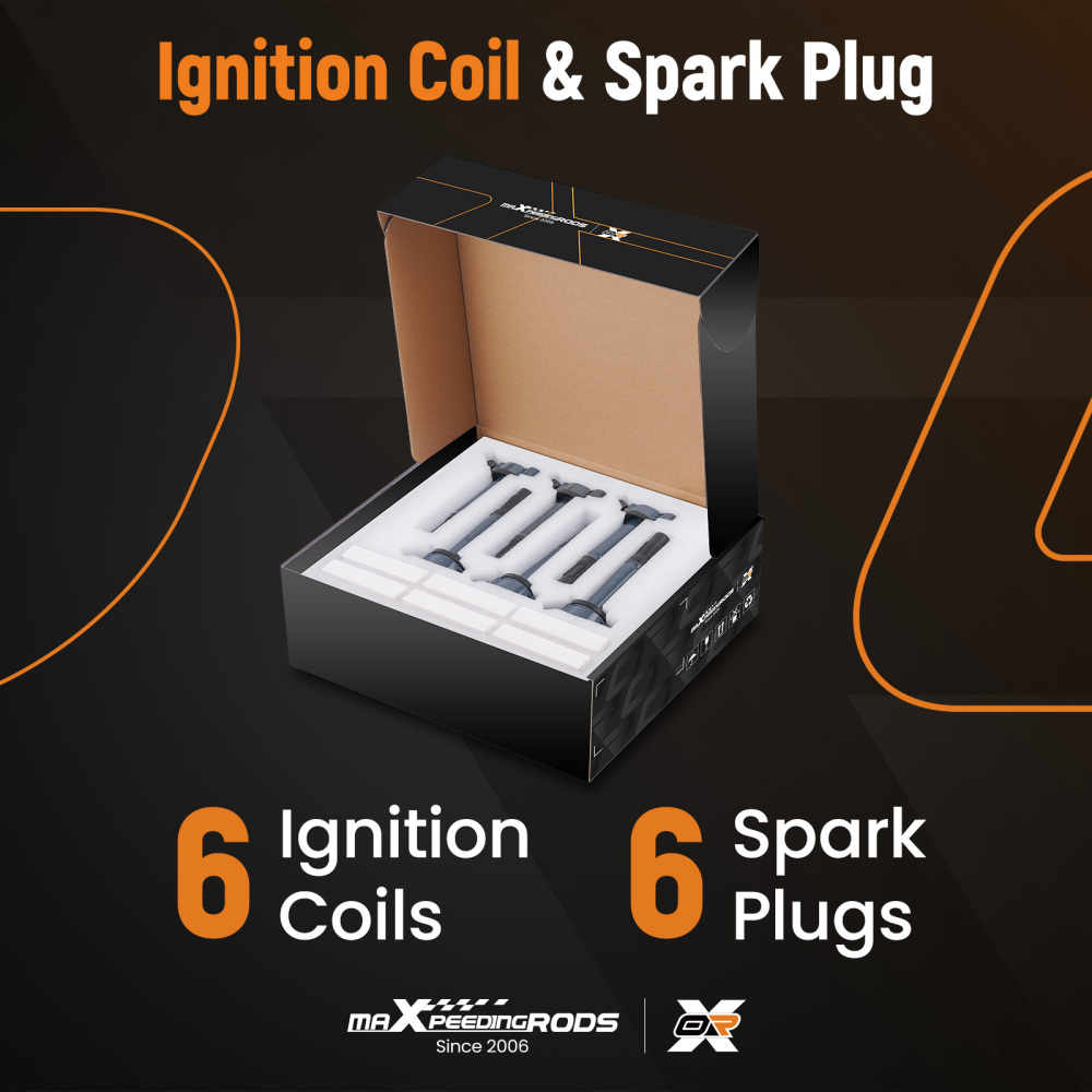 Set of 6Ignition + Spark Plugs compatible for Toyota Avalon compatible for Camry RAV4 3.5L V6 UF487 6619