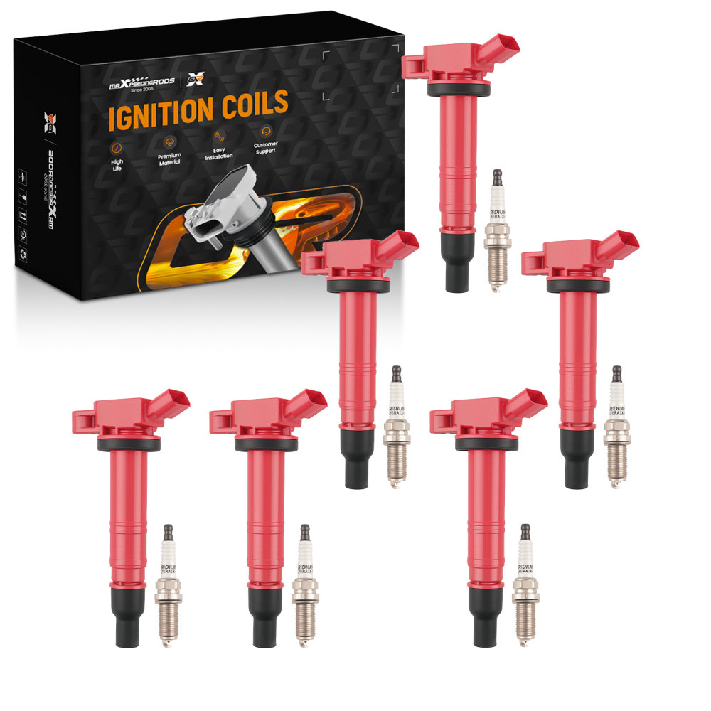 6x Ignition Coil + Iridium Spark Plug for 03-09 compatible for Toyota 4Runner V6 4.0L UF495