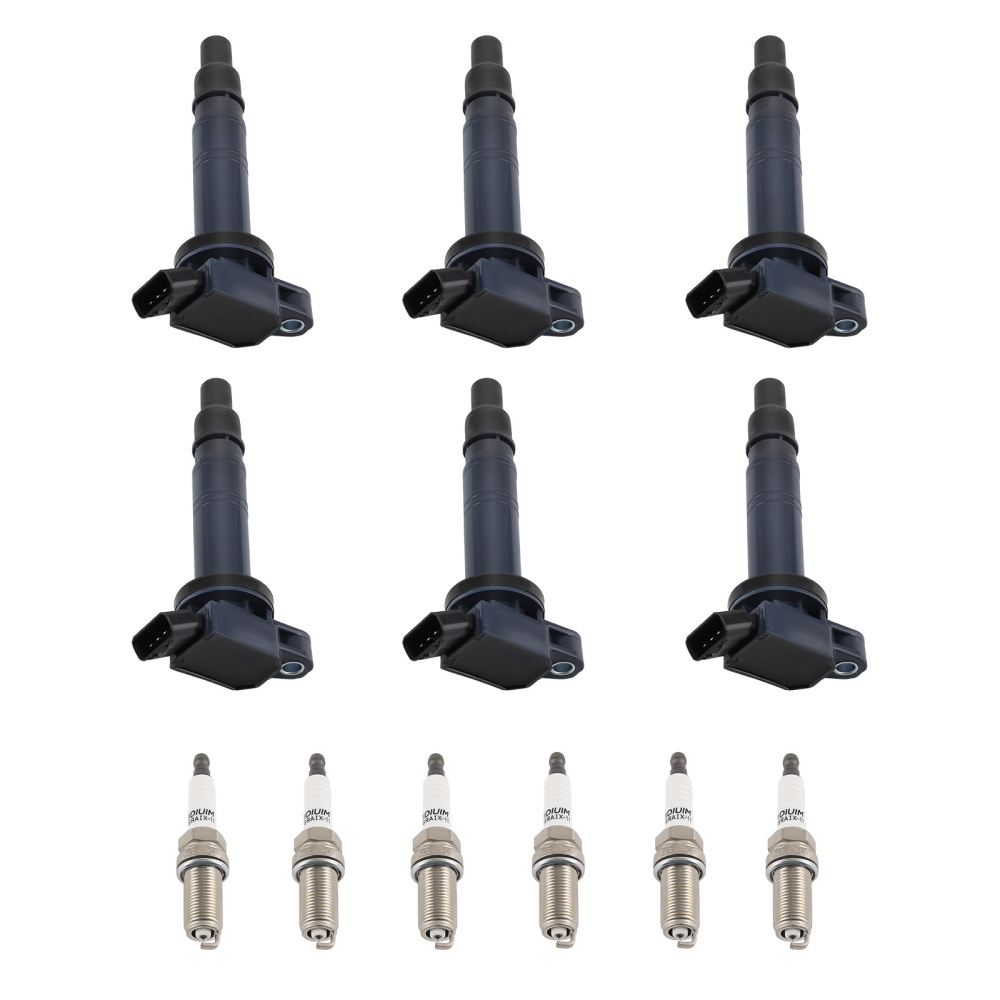 Pack of 6Ignition Coil + Spark Plugs compatible for Toyota 4Runner 2010/03-09 compatible for Tacoma 2016