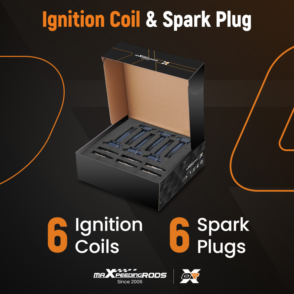 Pack of 6Ignition Coil + Spark Plugs compatible for Toyota 4Runner 2010/03-09 compatible for Tacoma 2016