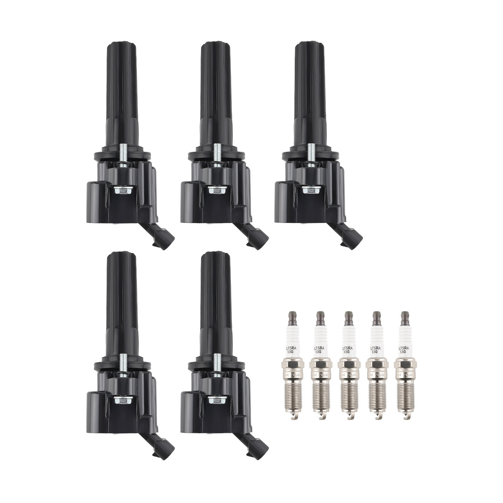 5 Ignition Coils + Spark Plugs compatible for Chevrolet Colorado GMC Canyon compatible for Hummer L5 UF497