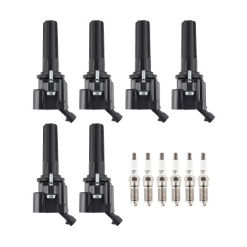 6 Ignition Coils + Spark Plugs compatible for Buick Chevrolet Isuzu Saab 4.2L L6 UF497 5019