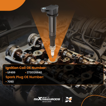 4 Ignition CoilsSpark Plugs compatible for Dodge Attitude compatible for Hyundai Accent compatible for Kia Rio UF499