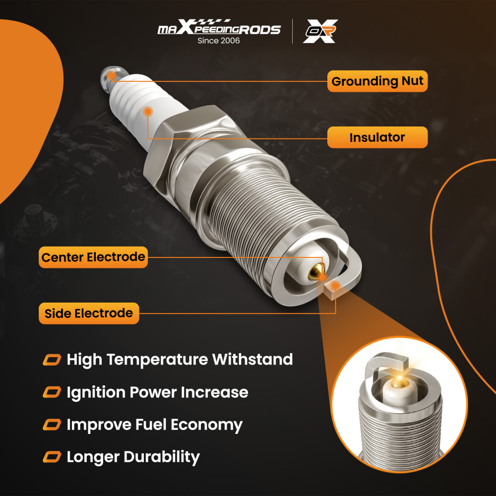 4 Ignition CoilsSpark Plugs compatible for Dodge Attitude compatible for Hyundai Accent compatible for Kia Rio UF499