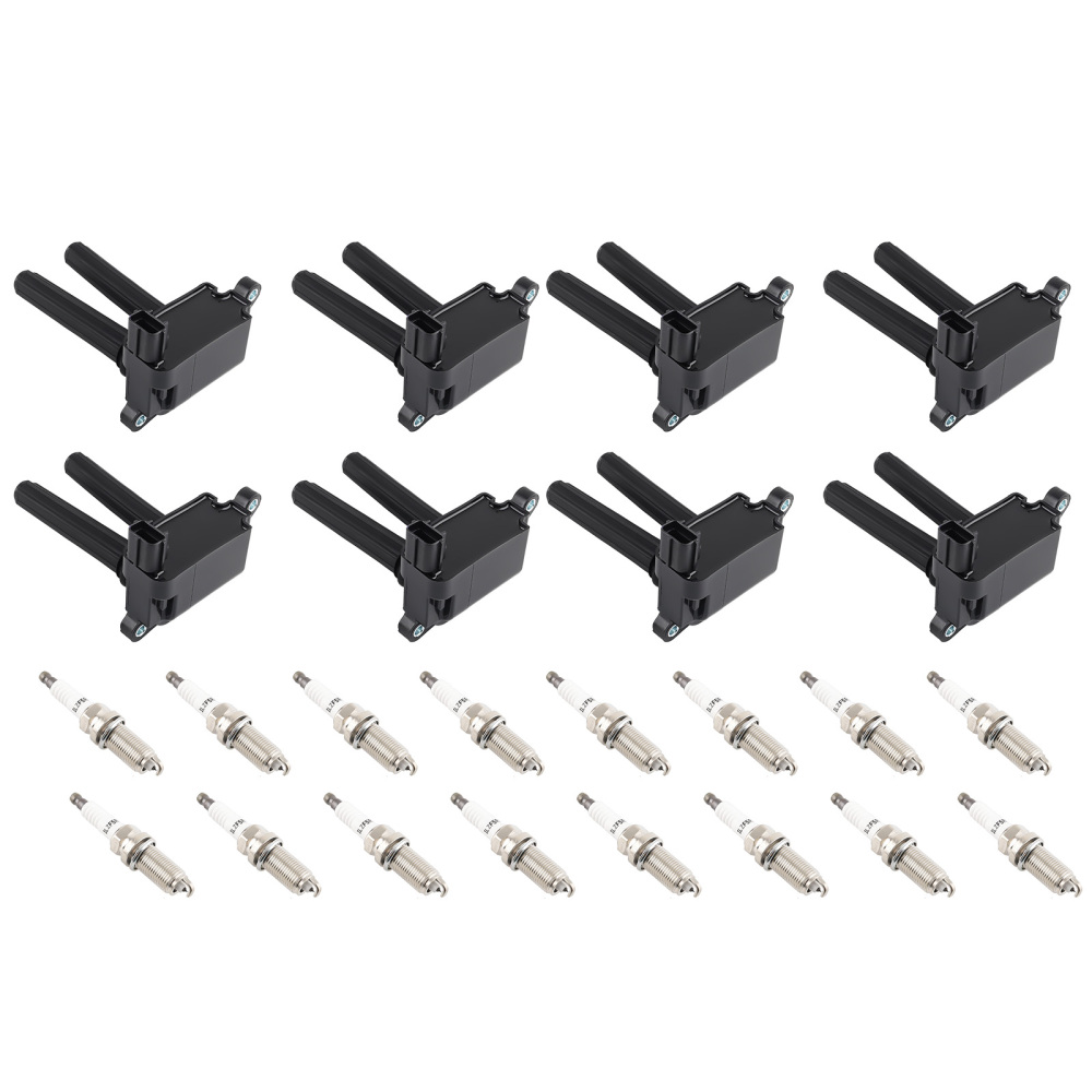 8 Ignition Coils + 16 Spark Plugs compatible for Chrysler 300 compatible for Dodge Charger compatible for Ram Jeep Grand