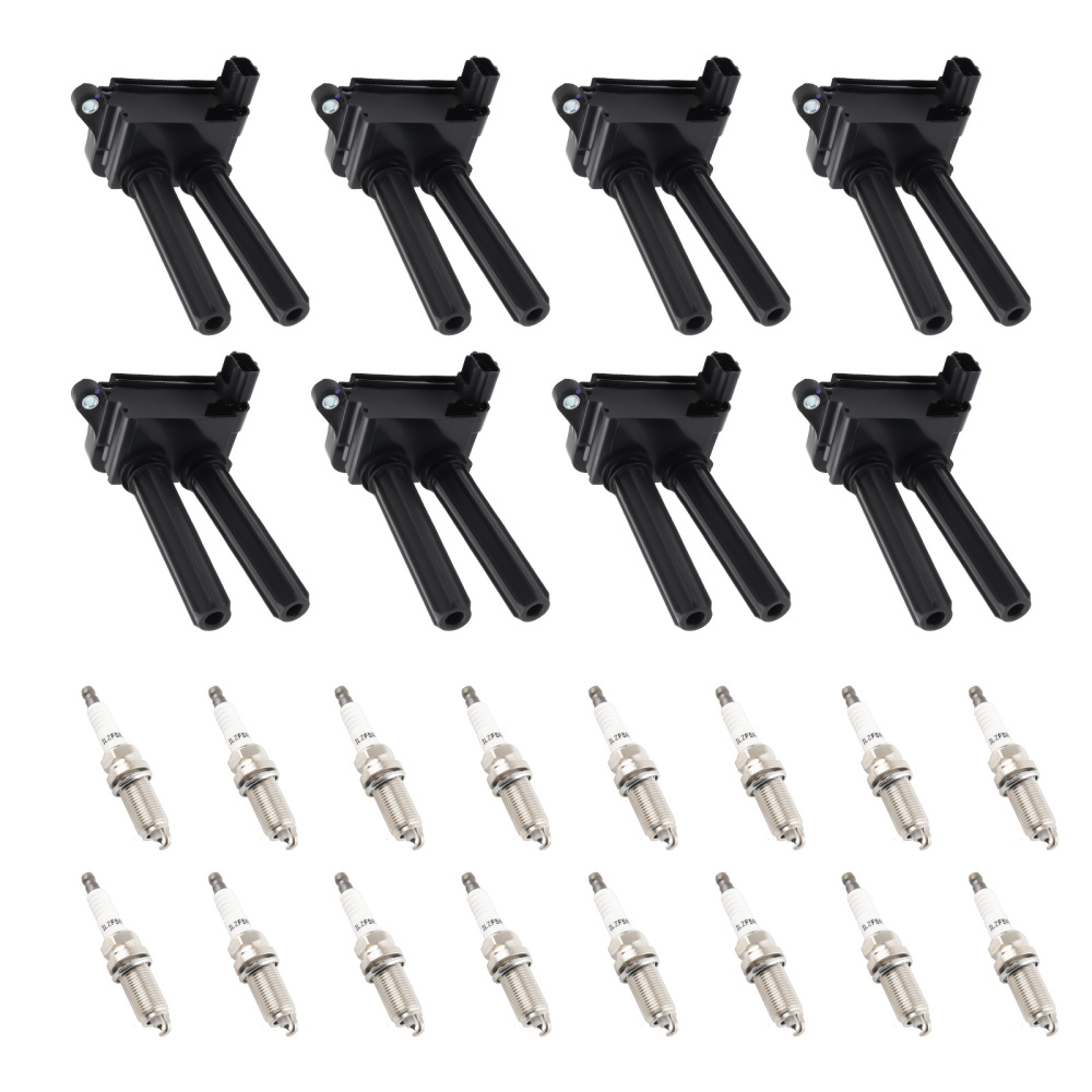 8 Ignition Coils + 16 Spark Plugs compatible for Chrysler 300 compatible for Dodge Charger compatible for Ram Jeep Grand