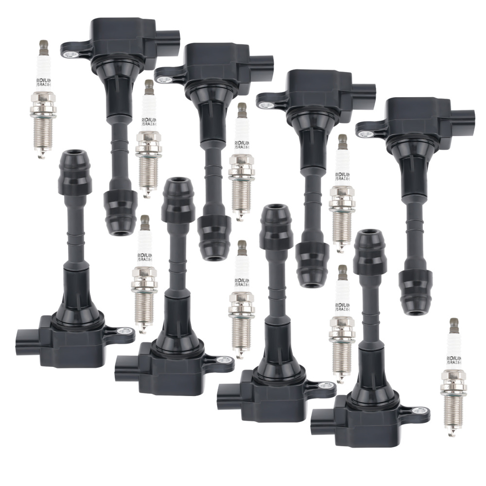 Pack of 8 Ignition Coil + Spark Plugs compatible for Infiniti QX5 compatible for Nissan Armada Pathfinder