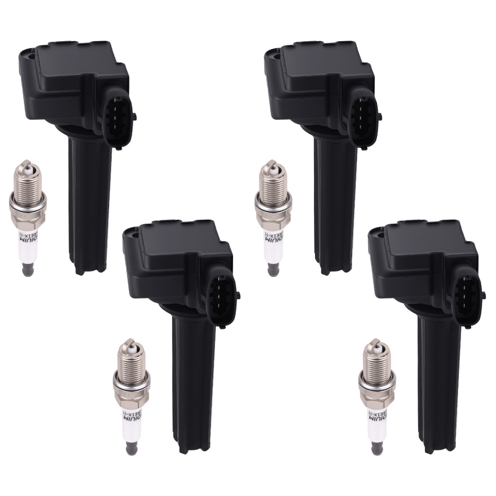 4pcs Ignition Coil + 4pcs Spark Plugs Set compatible for Saab 9-3X 2.0L 2010-2011 12787707
