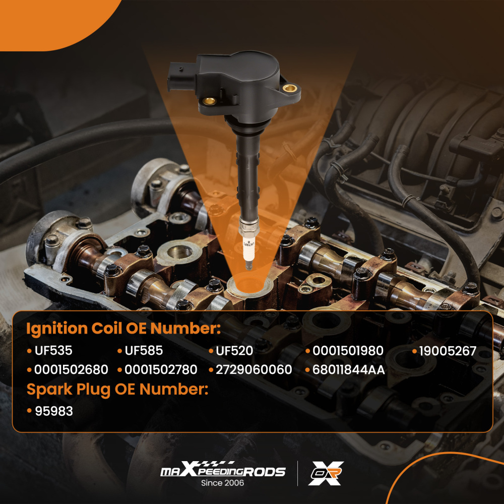 6X Ignition Coil + 6X Spark Plug compatible for Mercedes-Benz CLS550 E550 S550 GL550 UF535