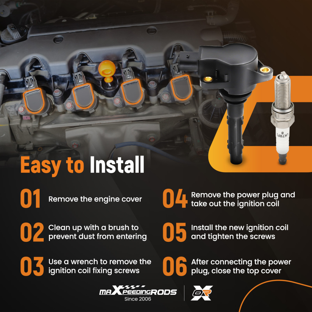 6X Ignition Coil + 6X Spark Plug compatible for Mercedes-Benz CLS550 E550 S550 GL550 UF535