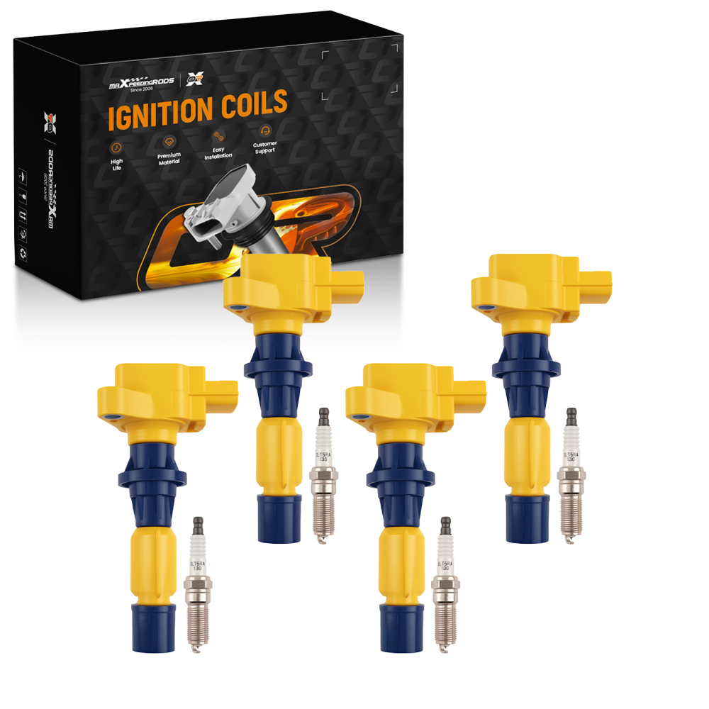 4x Ignition Coil + 4x Iridium Spark Plug compatible for Mazda 6 2.3L 2.5L 2006-2013