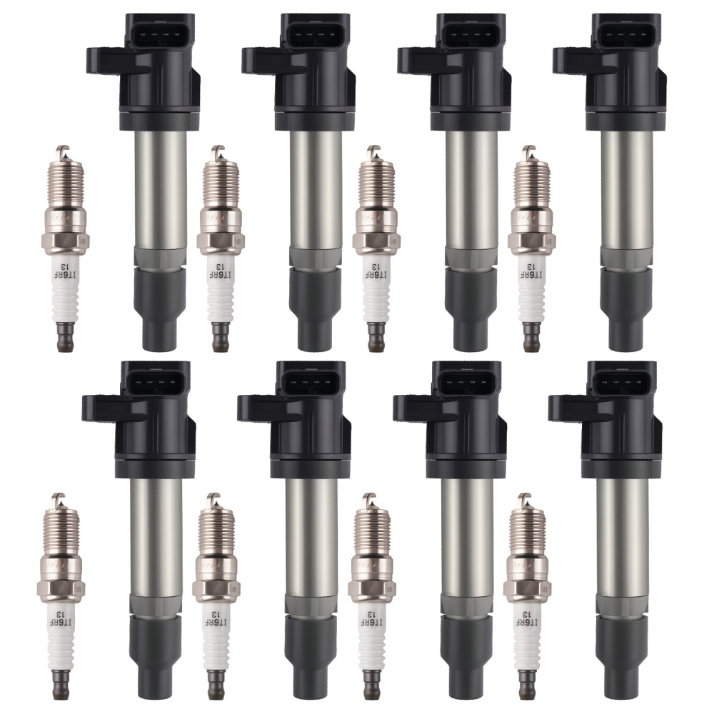 8pcs Ignition Coil + 8pcs Spark Plugs for 2007-2011 compatible for Cadillac DTS 4.6L V8 UF543