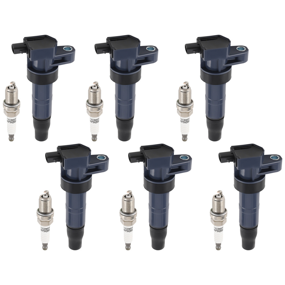 Set of 6 Ignition + Spark Plug compatible for Kia Hyundai Sonata Azera Entourage UF546 7090