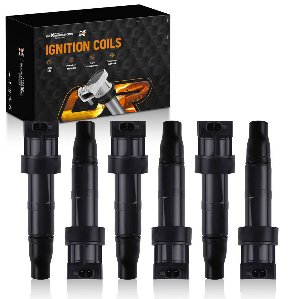 6x Ignition Coil Pack compatible for Hyundai Entourage compatible for Genesis 3.8L 2006-2014 52-1842 Black