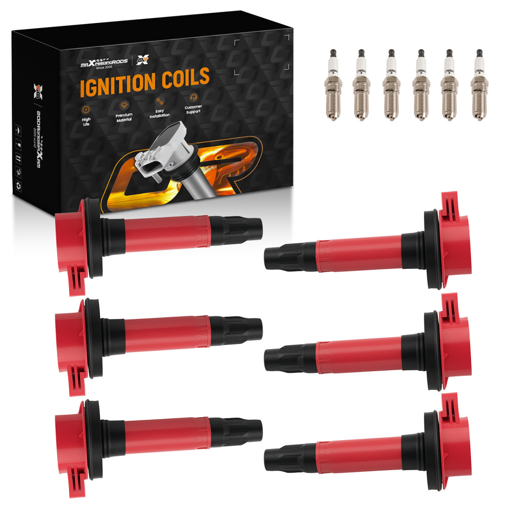 6x Ignition Coil + 6x Spark Plug compatible for Ford Edge Explorer F-150 3.5L 3.7L 2011-17