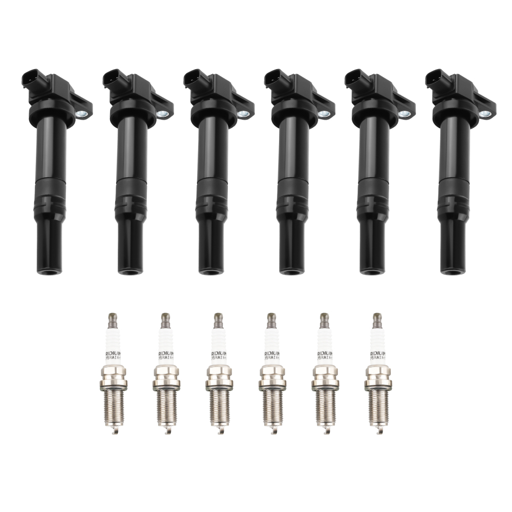 6 Ignition CoilsSpark Plugs compatible for Hyundai Santa Fe compatible for Kia Rondo V6 2.7L UF558 5018