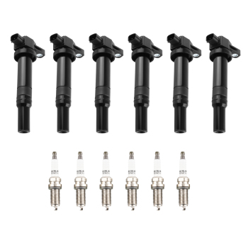 6 Ignition CoilsSpark Plugs compatible for Hyundai Santa Fe compatible for Kia Rondo V6 2.7L UF558 5018