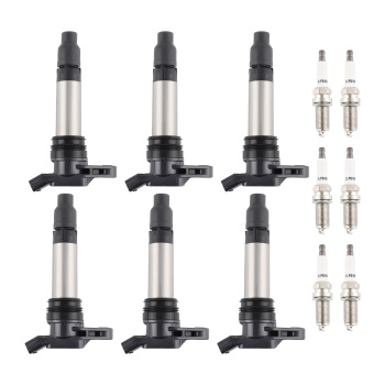 6 Ignition Coils + Spark Plugs compatible for Land Rover LR2 compatible for Volvo S80 XC60 XC70 UF594 6481