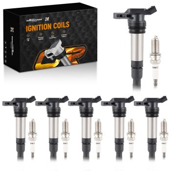 6 Ignition Coils + Spark Plugs compatible for Land Rover LR2 compatible for Volvo S80 XC60 XC70 UF594 6481