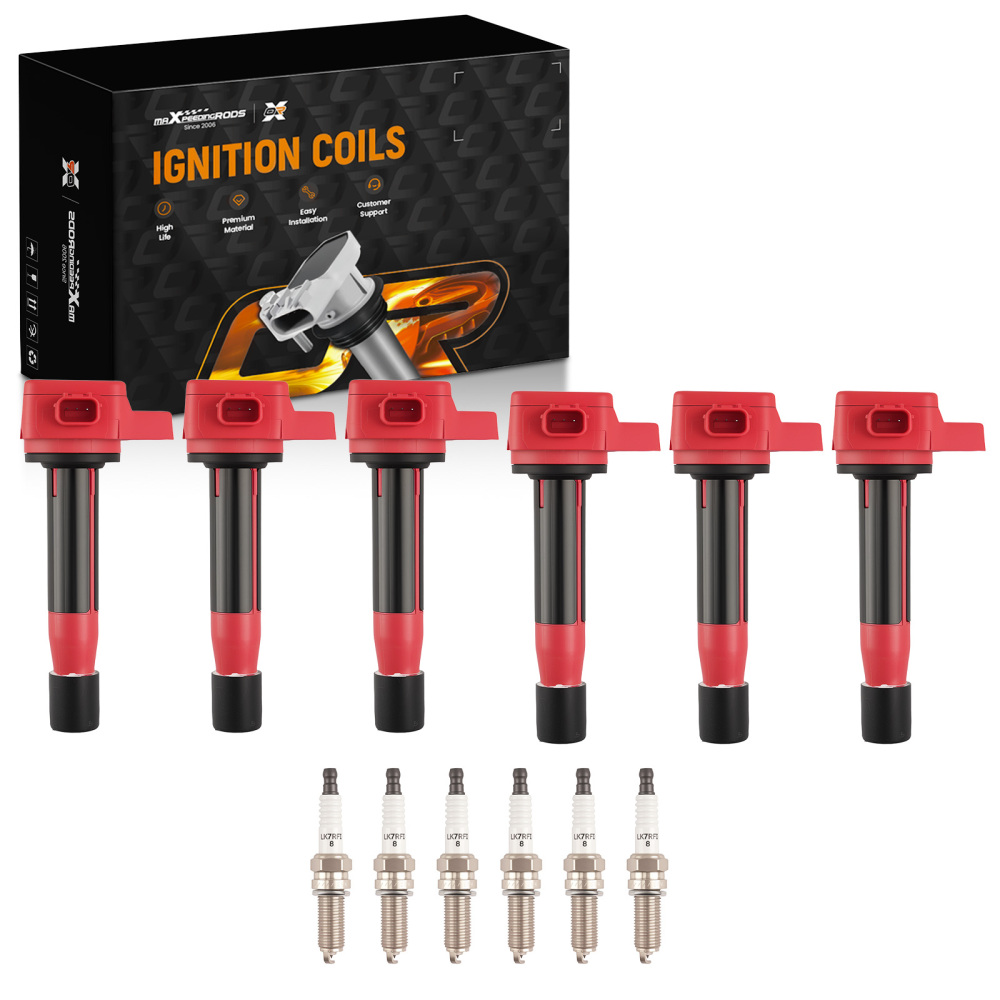 6x Ignition Coil + 6x Spark Plug compatible for Honda Accord Odyssey Pilot 3.5L 2008-2017