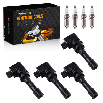 4x Ignition Coil4x Spark Plug Set compatible for Mazda 5 2.3L L4 2008-2010 UF604 LTR5GP
