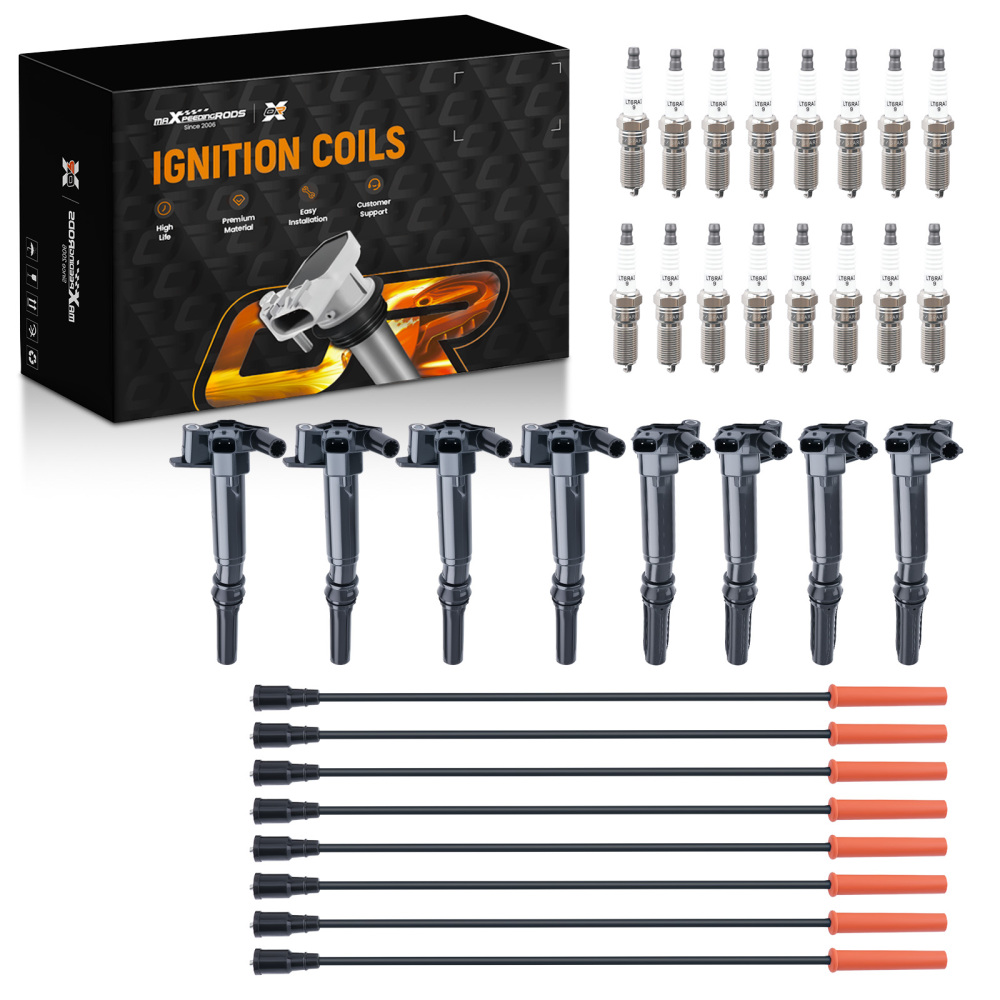 8x Ignition Coil16x Spark PlugWire compatible for Ford F-150 F-250 F-350 6.2L 2010-15