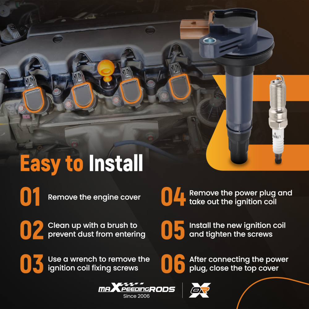 6Ignition Coils + Spark Plugs compatible for Ford Police compatible for Expedition Explorer UF646 94374