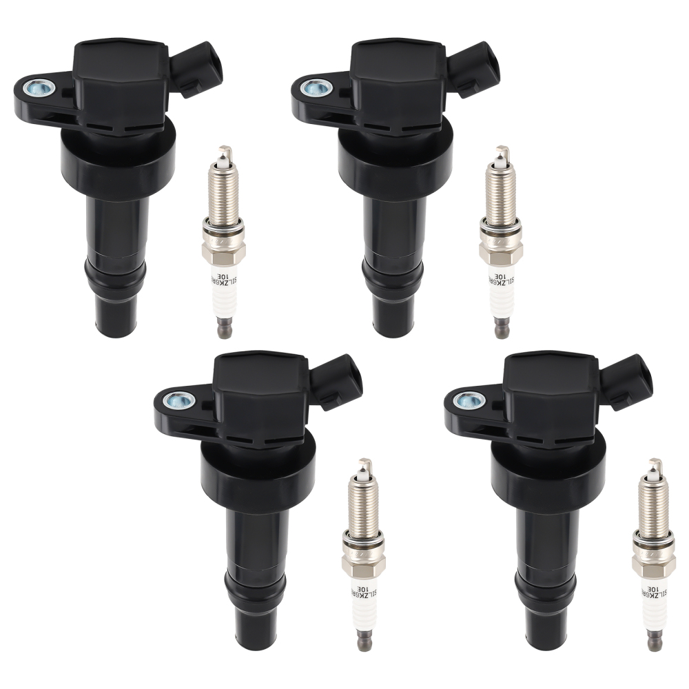 4X Ignition Coils4X Spark Plugs compatible for Hyundai Accent compatible for Kia Rio Soul 12-19 UF652