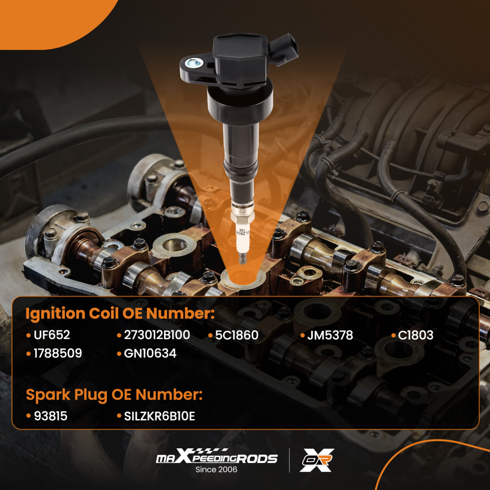 4X Ignition Coils4X Spark Plugs compatible for Hyundai Accent compatible for Kia Rio Soul 12-19 UF652