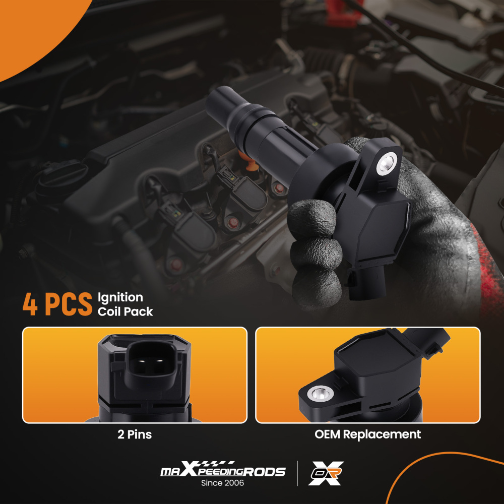 4pcs Coil Pack compatible for Hyundai Accent SE GLS GL 2012-2020 UF652 Electronic