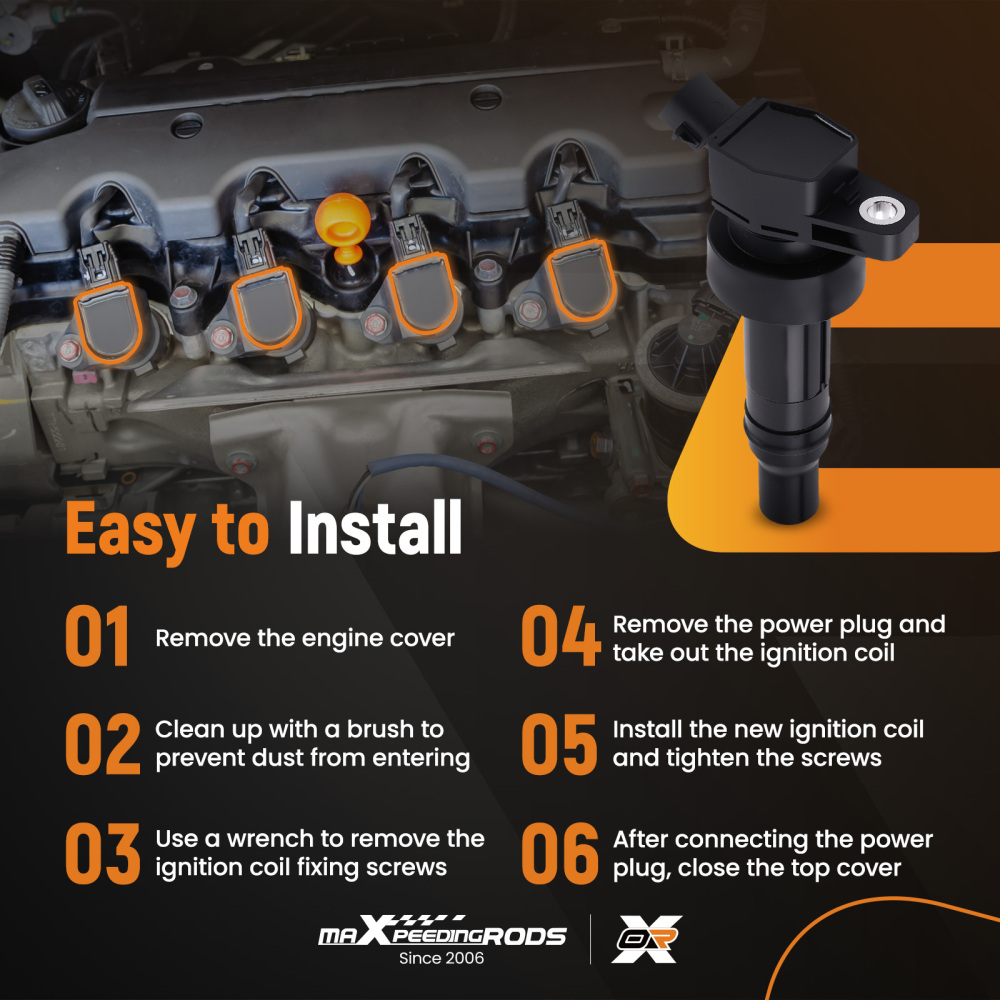 4pcs Coil Pack compatible for Hyundai Accent SE GLS GL 2012-2020 UF652 Electronic