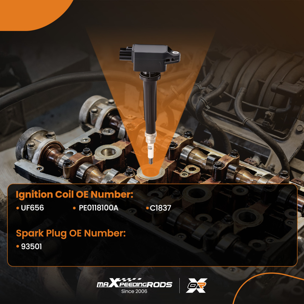 4x Ignition CoilSpark Plug compatible for Mazda 3/6/CX-5 2.0L 2.5L 2012-2022 UF656