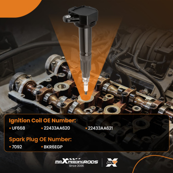 4 Ignition Coil + Spark Plugs compatible for Subaru Legacy Outback H4 2.5L 2010-2012 UF668